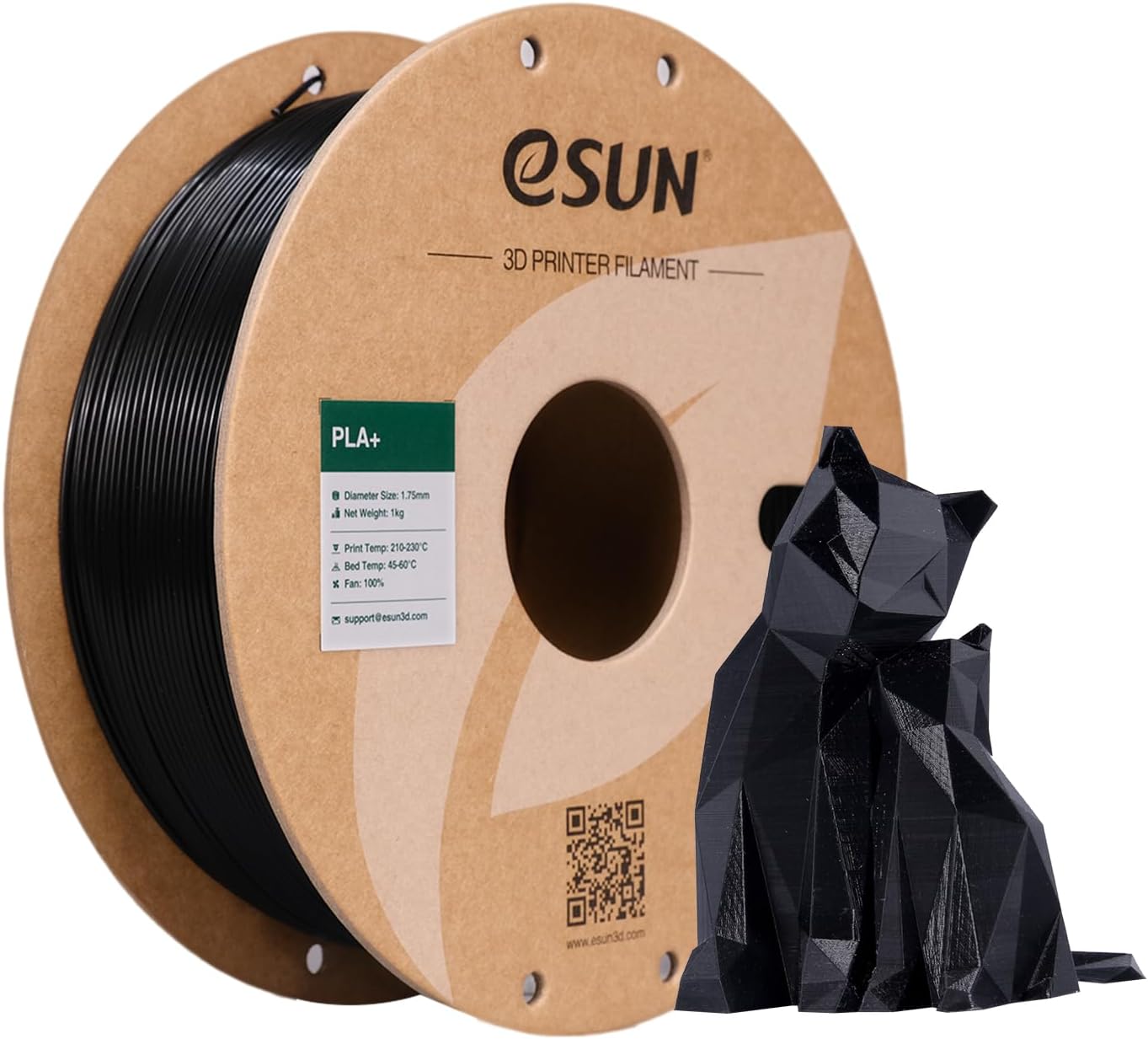 eSUN PLA+（ブラック・1kg）の商品写真
