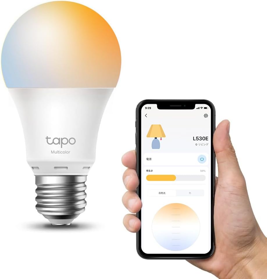 TP-Link Tapo L530E/Aの形状と外観が分かる商品写真