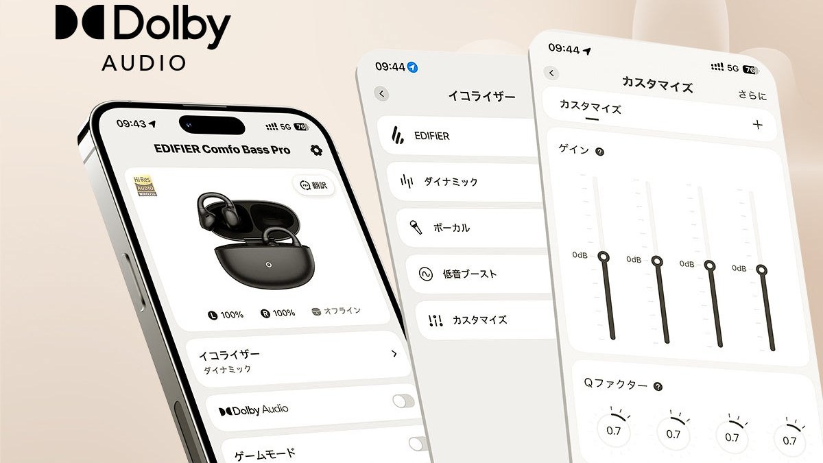 EDIFIER Comfo Bass Proの装着イメージ