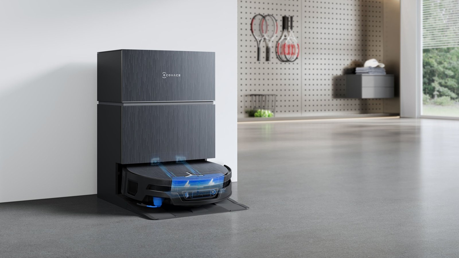 OMNIステーションで充電中のDEEBOT X12S PRO OMNI