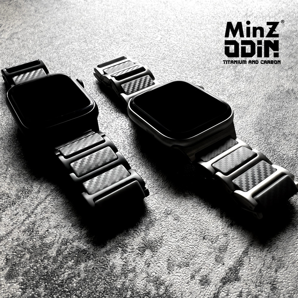 ブラックのMinZ ODINを装着したApple Watch