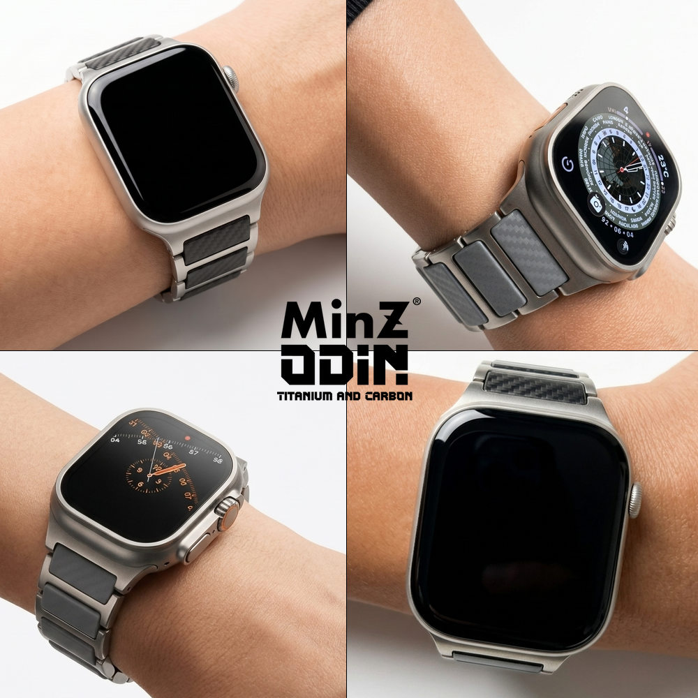 MinZ ODINをApple WatchとApple Watch Ultraに着けた様子