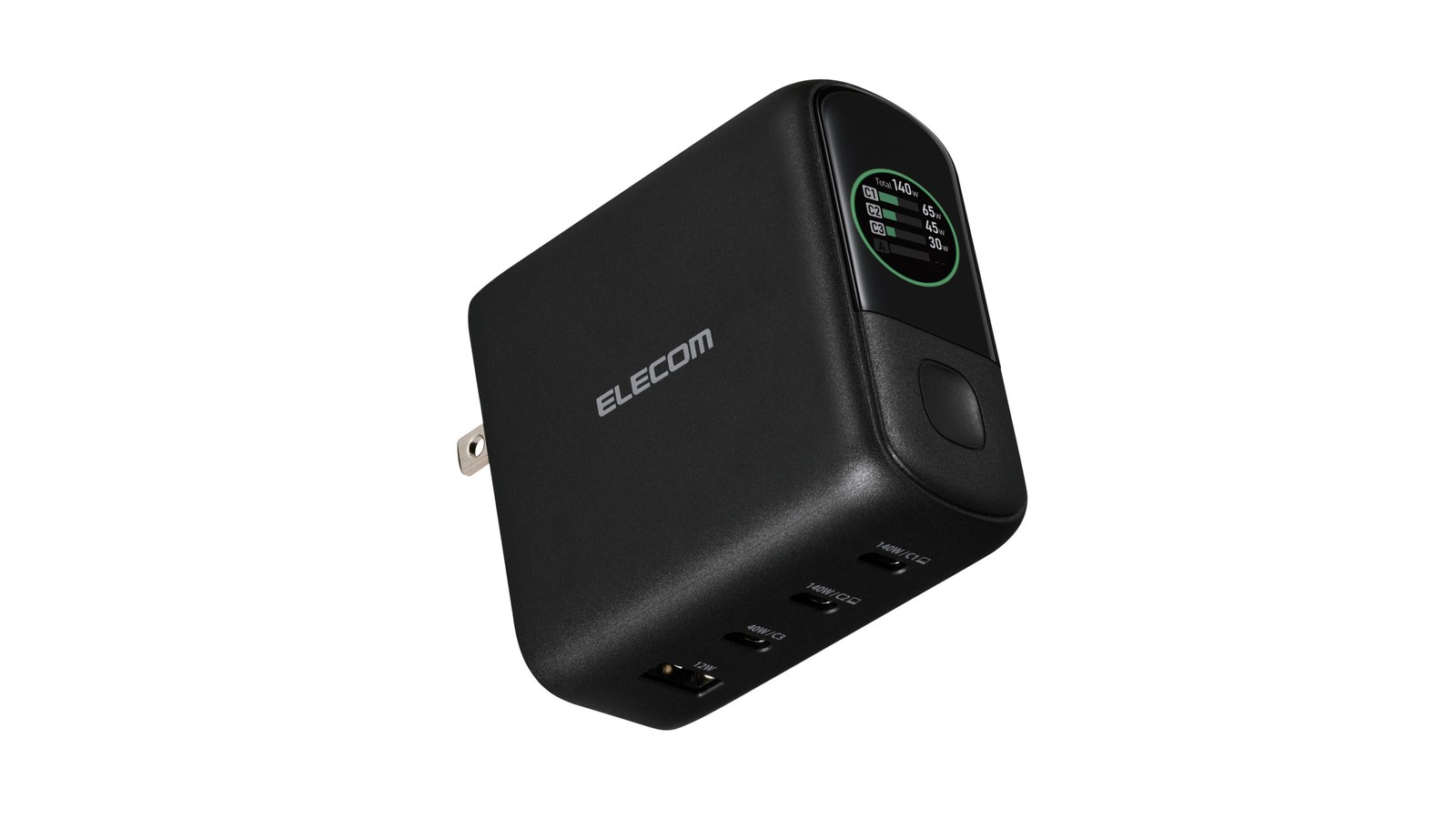 エレコム 140W 電力ディスプレイAC充電器 ACDC-PD132140BK